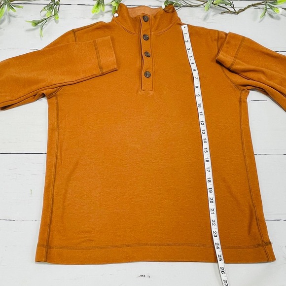 Men's Banana Republic Burnt Orange Quarter Button/Zip Sweater Size M - Picture 4 of 8